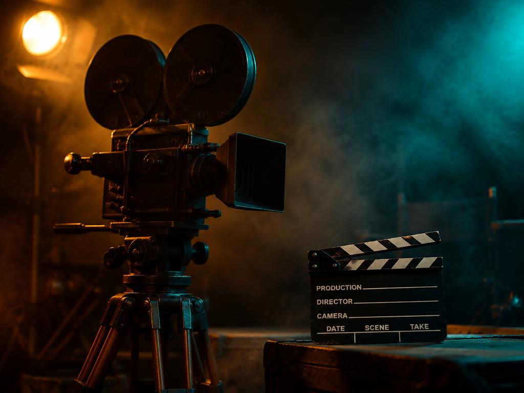Vintage film camera on a set